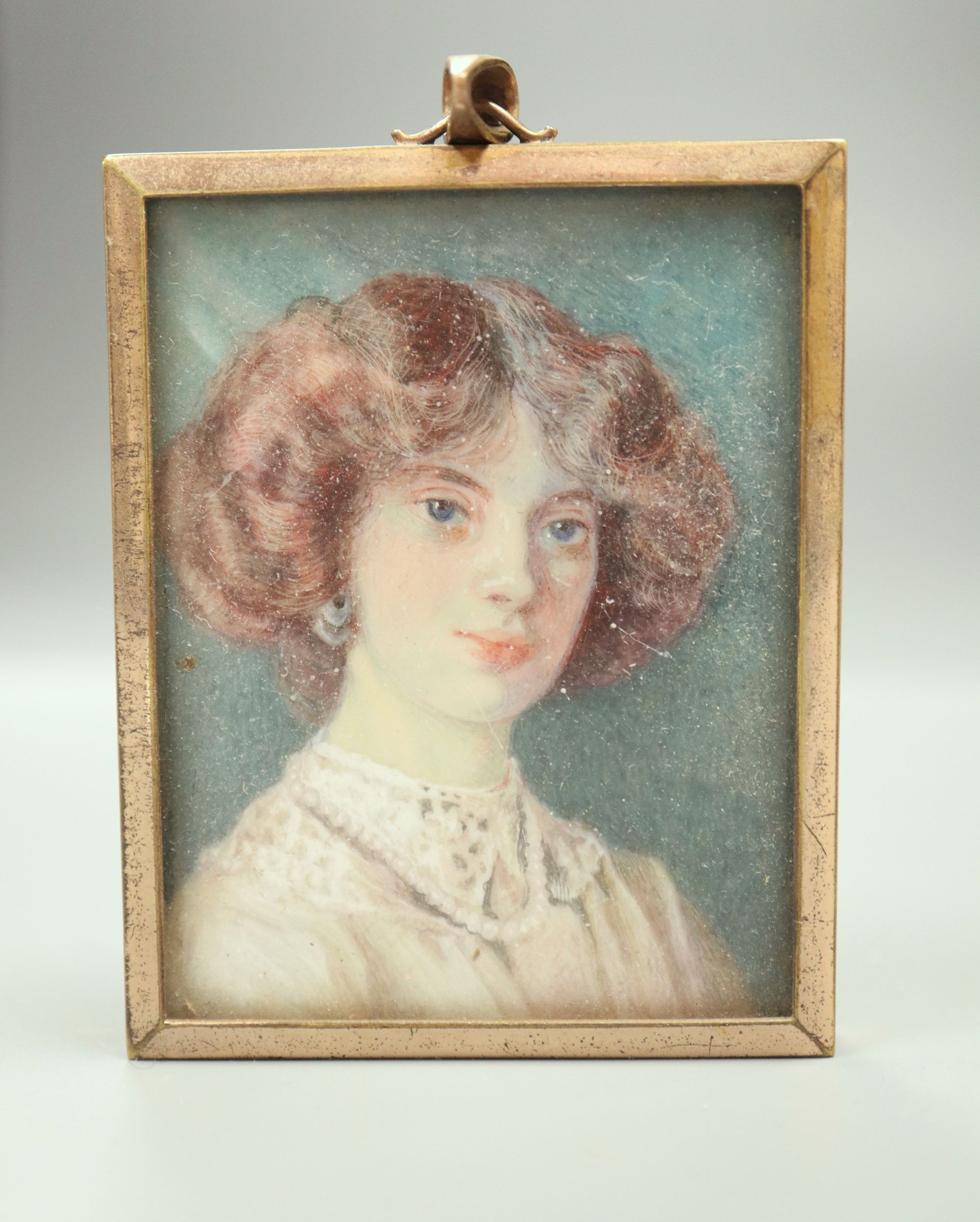 A Victorian miniature portrait on ivory of a lady